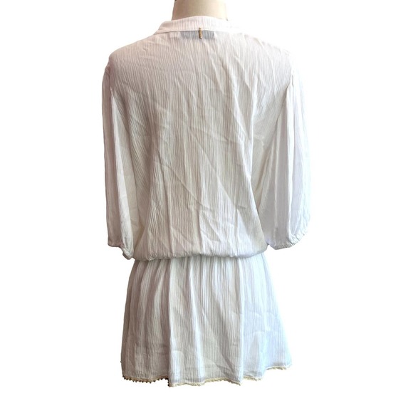 Tea Bags Los Angeles Brand White Crackle Texture Cover Up Dress XS EUC - Picture 10 of 12